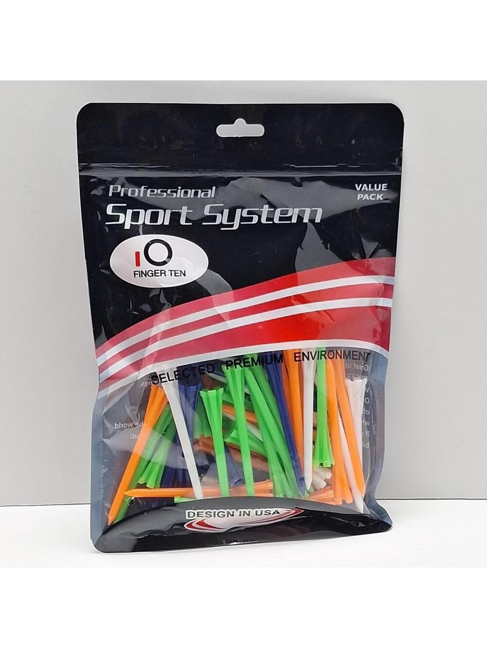 IO FINGER TEN Golf Tees 3 1/4 Inch Big Cup Plastic Value 50 Pack